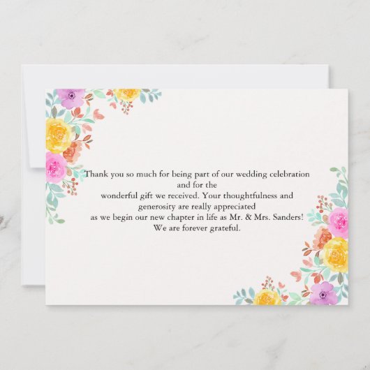  Wedding in Spring Blossom Dankeskarte (Rückseite)