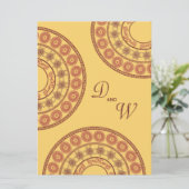 Wedding indischer Hennastrauch Mehndi gelbe Desi Einladung (Stehend Vorderseite)