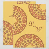 Wedding indischer Hennastrauch Mehndi gelbe Desi Einladung (Vorne/Hinten)