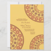 Wedding indischer Hennastrauch Mehndi gelbe Desi Einladung (Rückseite)