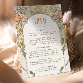 Wedding INFO Vintag Art Nouveau William Morris Einladung