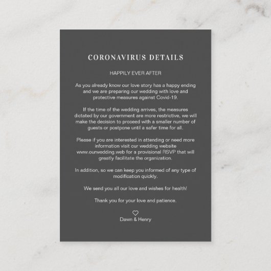 Wedding Initials Ornamental Lace Sophisticated Begleitkarte (Rückseite)