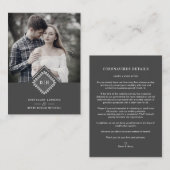 Wedding Initials Ornamental Lace Sophisticated Begleitkarte (Vorne/Hinten)