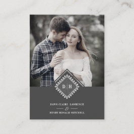 Wedding Initials Ornamental Lace Sophisticated Begleitkarte