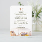 Wedding Insert INFO und Details Paris Frankreich Einladung (Stehend Vorderseite)