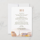 Wedding Insert INFO und Details Paris Frankreich Einladung (Vorderseite)