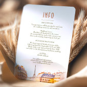 Wedding Insert INFO und Details Paris Frankreich Einladung