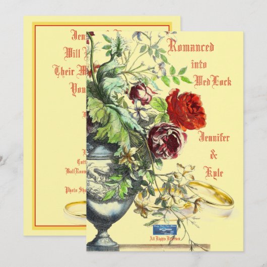 Wedding Inv. 1 Creme(gerügt)RFPMDesign ©️ 2024 Einladung (Vorne/Hinten)