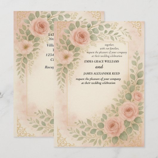 Wedding invitatiion begleitkarte (Vorne/Hinten)