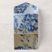 wedding invitatio blue butterflies all in one einladung (Außenbereich)