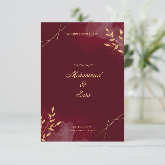 Wedding Invitation (Stehend Vorderseite)