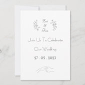 Wedding Invitation (12,7 x 17,8 cm) - Black&White Einladung (Vorderseite)