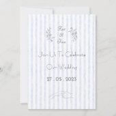 Wedding Invitation (12,7 x 17,8 cm) - Blue Stripes Einladung (Vorderseite)