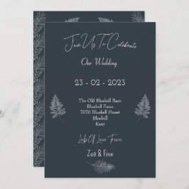 Wedding Invitation (12,7x17,8cm) - Blue And White Einladung