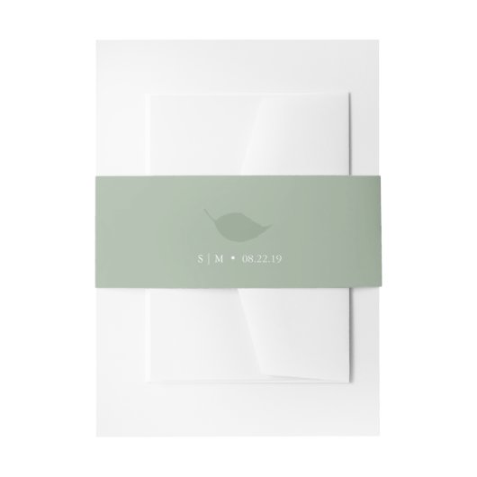 Wedding Invitation Belly Bands Monogram Green Einladungsbanderole (Vorderseite Beispiel)