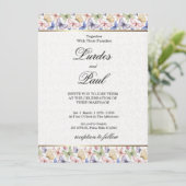 Wedding invitation Border Butterfly Einladung (Stehend Vorderseite)