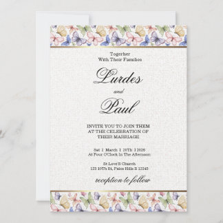  Wedding invitation  Border Butterfly Einladung