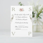 Wedding invitation card decorated with flowers RSVP karte (Stehend Vorderseite)