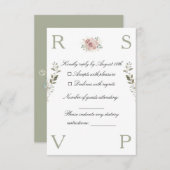 Wedding invitation card decorated with flowers RSVP karte (Vorne/Hinten)