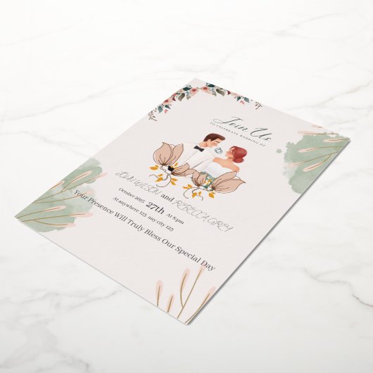 wedding invitation card folieneinladung (Gedreht)