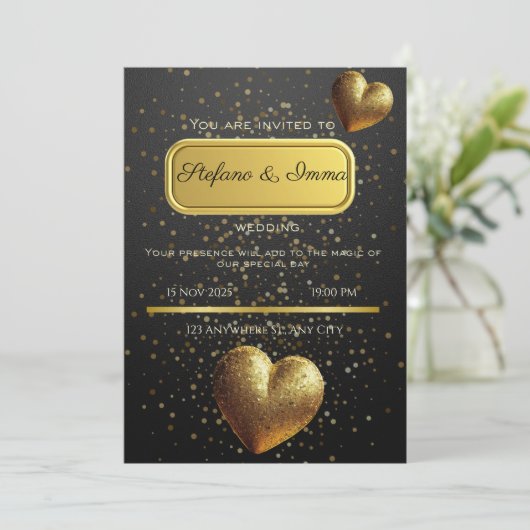 wedding invitation card  karte (Stehend Vorderseite)