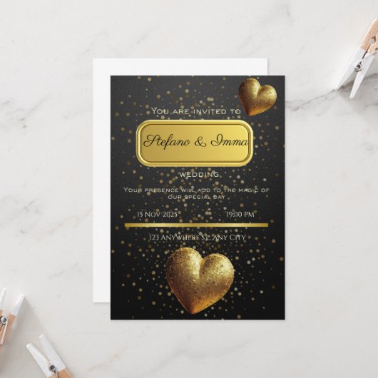 wedding invitation card  karte (Vorderseite/Rückseite Beispiel)