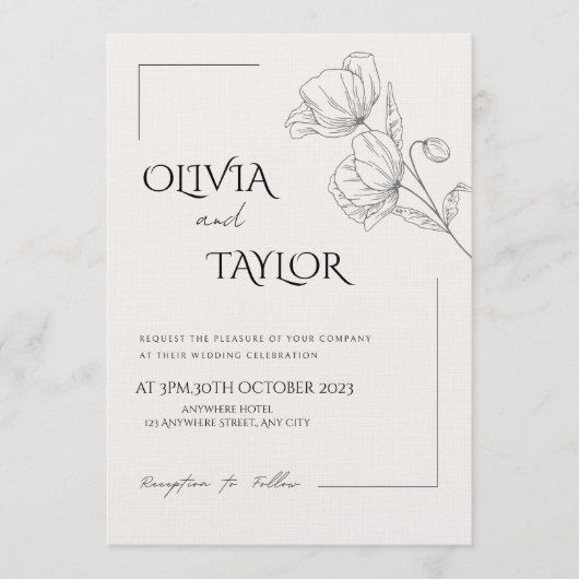 Wedding Invitation Card – Personalized Elegant  Einladung (Vorderseite)