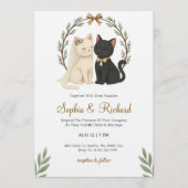 Wedding invitation card with a beige and black cat einladung (Vorderseite)