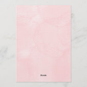 Wedding invitation card with a pink floral design einladung (Rückseite)