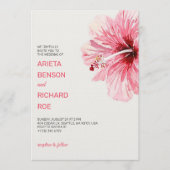 Wedding invitation card with a pink floral design einladung (Vorderseite)
