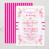 Wedding Invitation Classic Pink Floral Aesthetic Einladung (Vorne/Hinten)