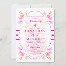 Wedding Invitation Classic Pink Floral Aesthetic Einladung