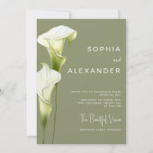 Wedding Invitation "Delicate Calla Lilies" Einladung (Vorderseite)