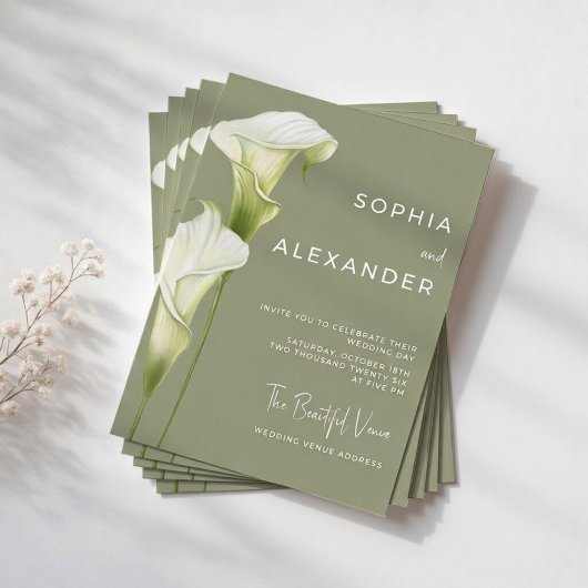 Wedding Invitation "Delicate Calla Lilies" Einladung