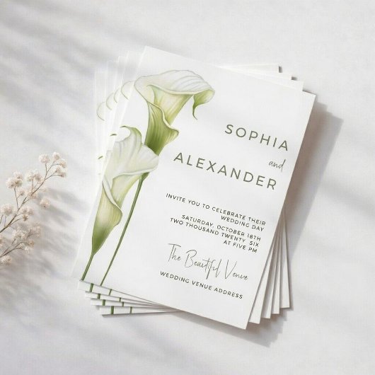 Wedding Invitation "Delicate Calla Lilies" Einladung