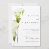 Wedding Invitation "Delicate Calla Lilies" Einladung (Vorderseite)