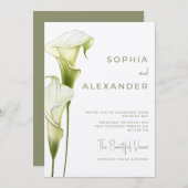 Wedding Invitation "Delicate Calla Lilies" Einladung (Vorne/Hinten)