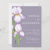 Wedding Invitation "Delicate Irises" Einladung (Vorderseite)
