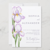 Wedding Invitation "Delicate Irises" Einladung (Vorderseite)