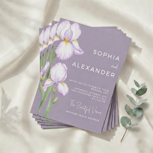 Wedding Invitation "Delicate Irises" Einladung