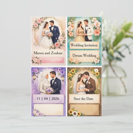 Wedding Invitation Einladung (Stehend Vorderseite)