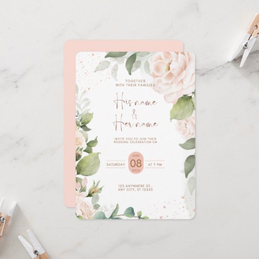 Wedding invitation einladung (Vorderseite/Rückseite Beispiel)