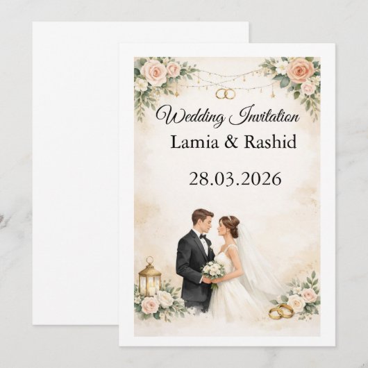 Wedding Invitation Einladung (Vorne/Hinten)