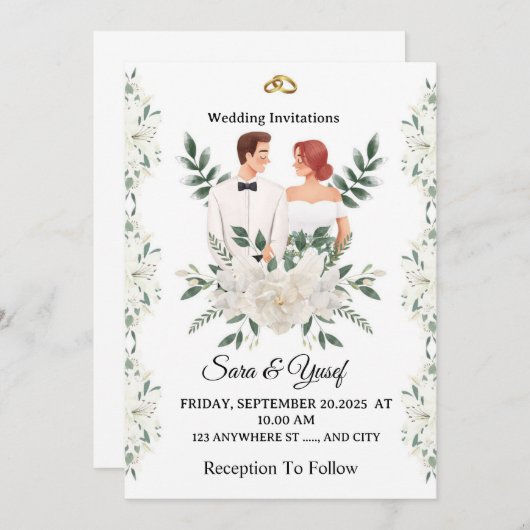 wedding invitation einladung (Vorne/Hinten)