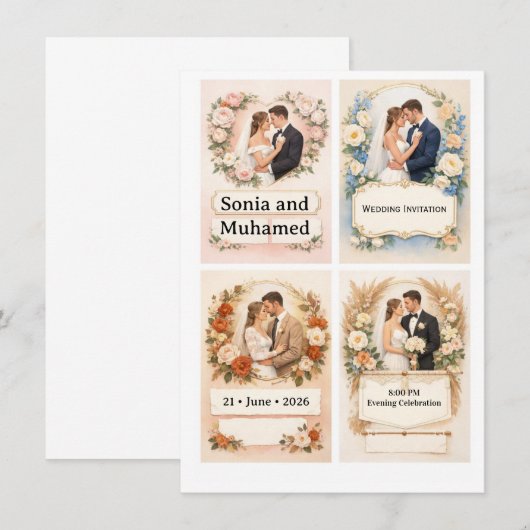 Wedding Invitation Einladung (Vorne/Hinten)