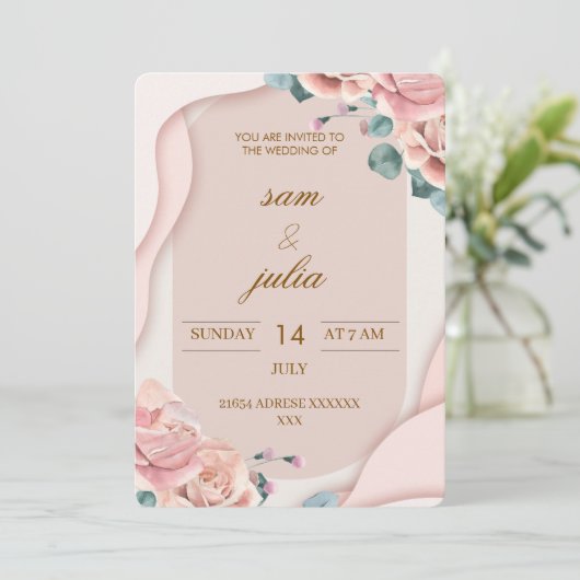  Wedding Invitation Einladung (Stehend Vorderseite)