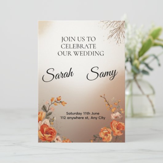 Wedding Invitation Einladung (Stehend Vorderseite)