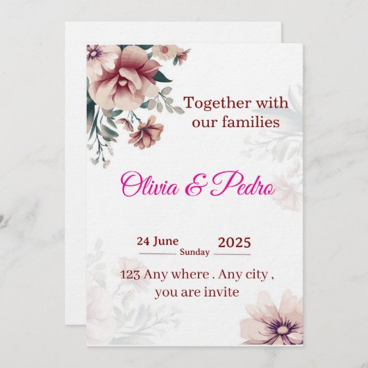 Wedding invitation einladung (Vorne/Hinten)