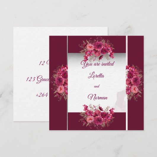 wedding invitation einladung (Vorne/Hinten)