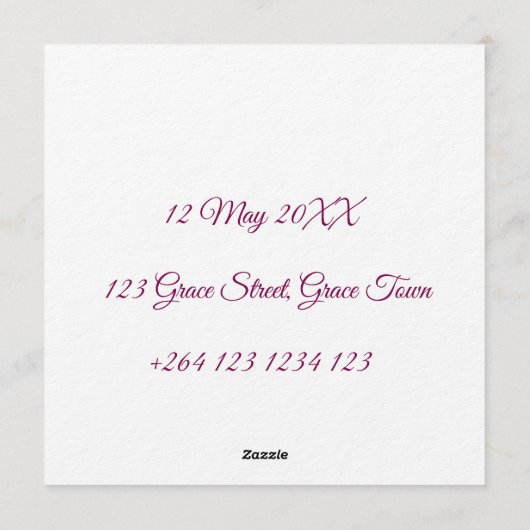 wedding invitation einladung (Rückseite)